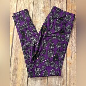 LuLaRoe Purple & Black Owl Leggings